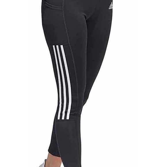 🆕adidas Lightweight HighRise 3-Stripe Mesh 7/8 Leggings, Carbon (grey) - Picture 3 of 8